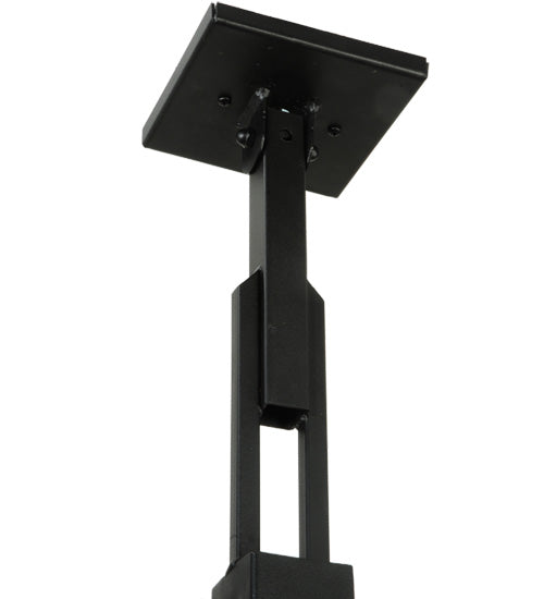 Meyda Lighting Ducks in Flight 75" 5-Light Textured Black Island Pendant Light With Silver Mica Shade Glass
