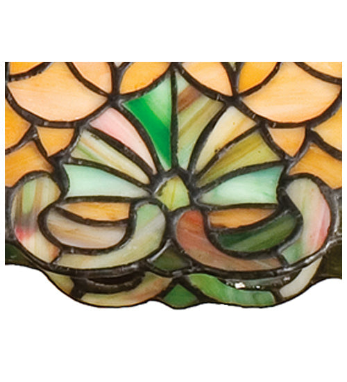 Meyda Lighting Duffner & Kimberly Shell & Diamond 39" 2-Light Mahogany Bronze Island Pendant Light With Multi-Colored Shade Glass