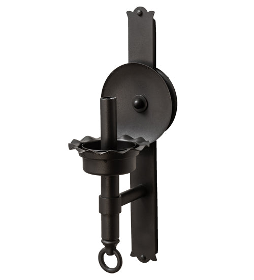 Meyda Lighting Durango 5" Wrought Iron Wall Sconce With Clear Shade Glass