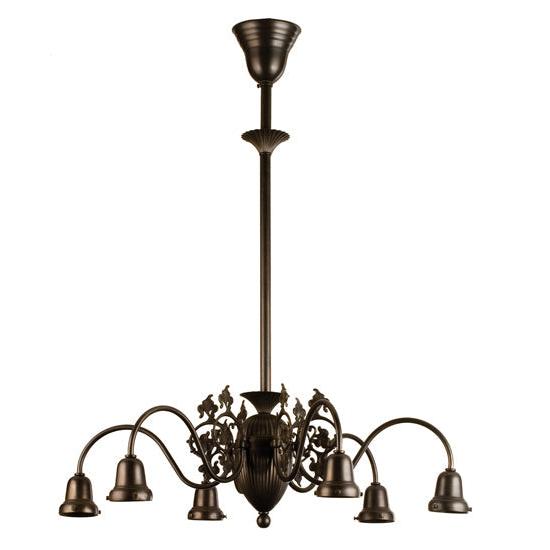 Meyda Lighting Early Electric 27" 6-Light Craftsman Brown Chandelier