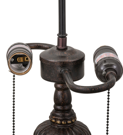 Meyda Lighting Elan 24" Antique Table Lamp With Purple & Amber Shade Glass