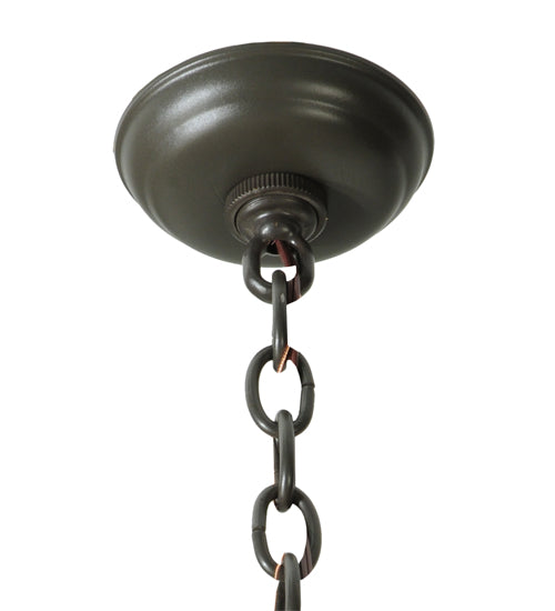 Meyda Lighting Eliptic 32" 4-Light Timeless Bronze Pendant Light With Beige Fabric Shade