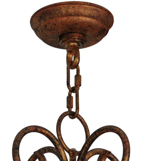 Meyda Lighting Elisha 26" 8-Light Autumn Leaf Chandelier With Amber Faux Candlelight