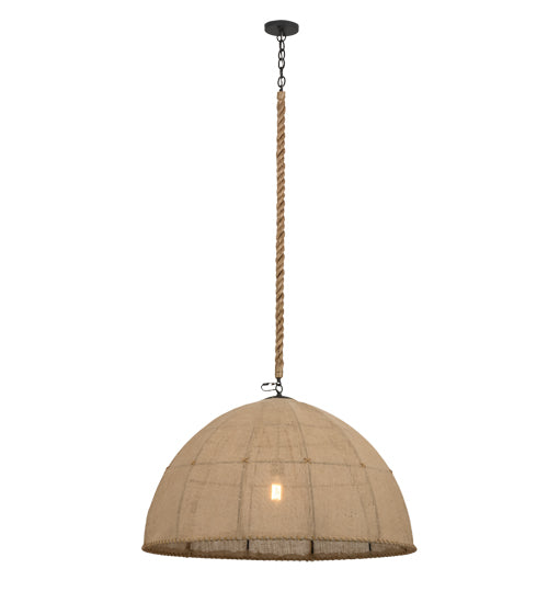 Meyda Lighting Empire 36" Timeless Bronze Dome Pendant Light With Burlap Textrene Shade