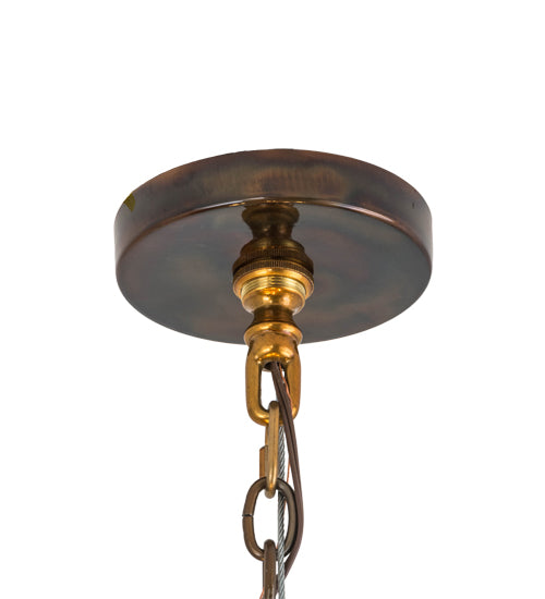 Meyda Lighting Equestriana 42" 10-Light Dark Burnished Transparent Copper Pendant Light