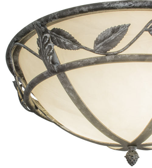 Meyda Lighting Estelle 20" 2-Light Smoke Semi-flush Mount Light With Whitestone Idalight Shade