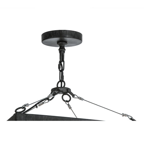 Meyda Lighting Eures 26" 8-Light Antique Irongate Pendant Light With Clear Crystal Idalight Shade Glass