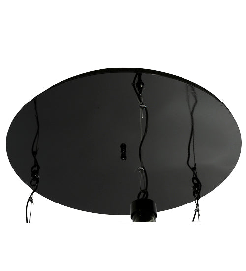 Meyda Lighting Euri Tanta 41" 3-Light Mirror Black Cascading Pendant Light With Clear Shade Glass