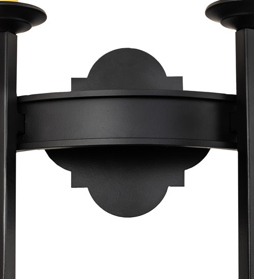 Meyda Lighting Fascia 12" 2-Light Blackwash Wall Sconce With Ivory Faux Candlelight