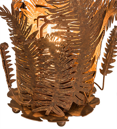 Meyda Lighting Fern 20" Hand Painted Rust Table Lamp