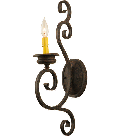 Meyda Lighting Fernando 5" Coffee Bean Wall Sconce With Amber Faux Candlelight