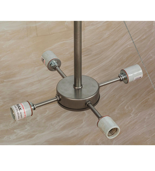 Meyda Lighting Festiva 42" 4-Light Brushed Nickel Semi-flush Mount Ceiling Light With Fleshtone Idalight Shade