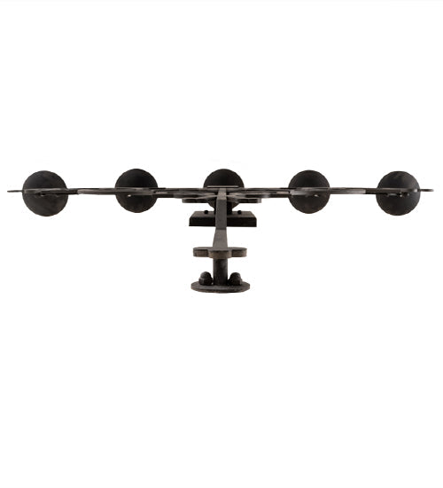 Meyda Lighting Fleur De Lys 36" 5-Light Costello Black Wall Sconce With Amber Faux Candlelight