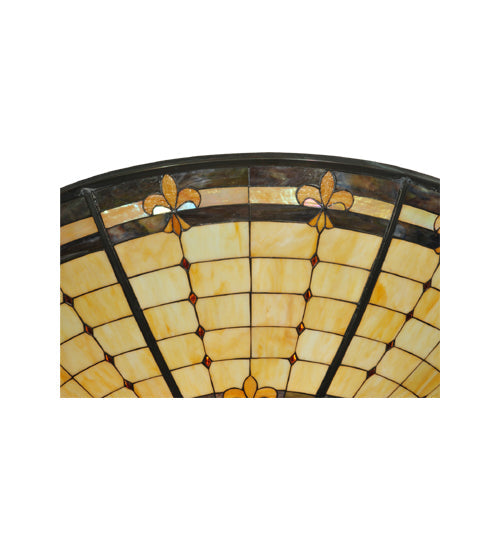 Meyda Lighting Fleur-de-Lite 48" Multi-Colored Stained Shade Glass