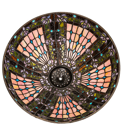 Meyda Lighting Fleur-de-lis 16" Multi-Colored Shade Glass