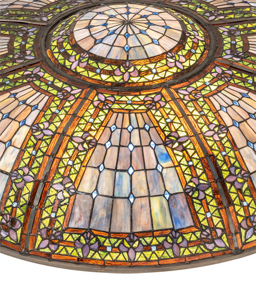 Meyda Lighting Fleur-de-lis 40" Multi-Colored Shade Glass
