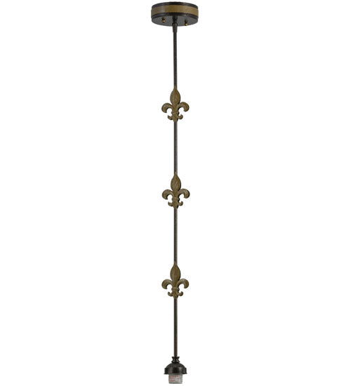 Meyda Lighting Fleur-de-lis 5" Copper Vein & Gold Pendant Light Hardware