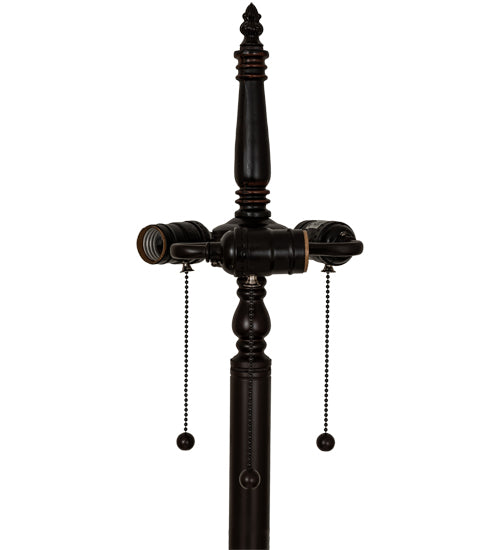 Meyda Lighting Floral 60" 3-Light Mahogany Bronze Floor Lamp Base