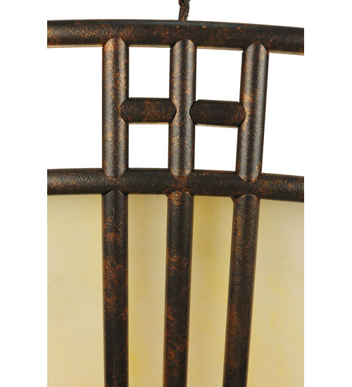 Meyda Lighting Flowing Cross 60" 12-Light Copper Rust Inverted Pendant Light With Provostone Idalight Shade