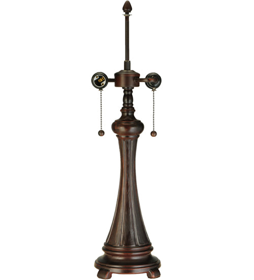 Meyda Lighting Fluted 24" 2-Light Mahogany Bronze Table Lamp Base