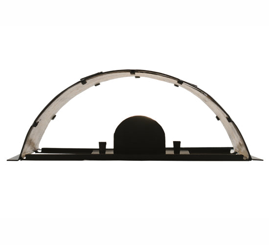 Meyda Lighting Fox on the Loose 12" Textured Black Left Wall Sconce With Silver Mica Shade Glass