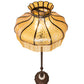 Meyda Lighting Frederick 62" 3-Light Mahogany Bronze Floor Lamp With Iridized Amber Art Shade Glass