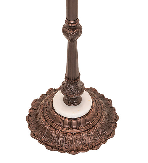 Meyda Lighting Frederick 62" 3-Light Mahogany Bronze Floor Lamp With Pink & White Shade Glass