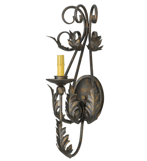 Meyda Lighting French Elegance 9" French Bronze Wall Sconce With Clear Hurricane Shade Glass