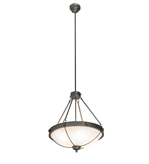 Meyda Lighting Freya 212100 27" 5-Light French Bronze Pendant Light With White Statuario Idalight Shade
