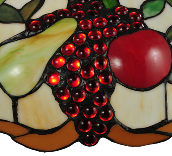 Meyda Lighting Fruit 20" 3-Light Mahogany Bronze Pendant Light With Multi-Colored Shade Glass