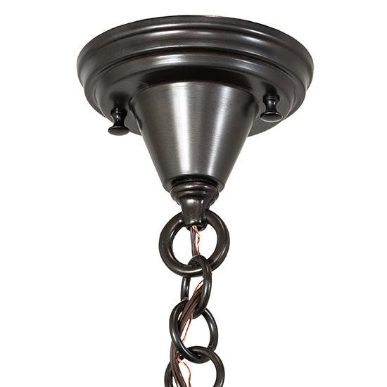 Meyda Lighting Fulton 12" Brown Pendant Light With Amber Mica Shade Glass