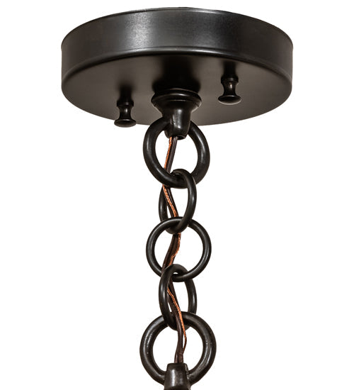 Meyda Lighting Fulton 12" Craftsman Brown Prime Pendant Light With Beige Art Shade Glass