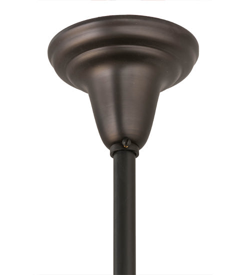 Meyda Lighting Fulton 12" Craftsman Brown Winter Pine Pendant Light With Beige Iridescent Shade Glass