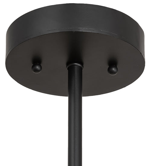 Meyda Lighting Fulton 12" Flat Black Prime Pendant Light With Clear Seeded Shade Glass