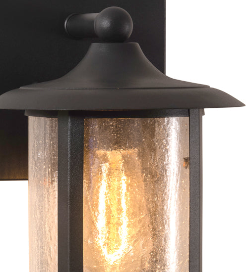 Meyda Lighting Fulton 216871 8" Old Wrought Iron Prime Solid Mount Wall Sconce With Clear Seeded Shade Glass