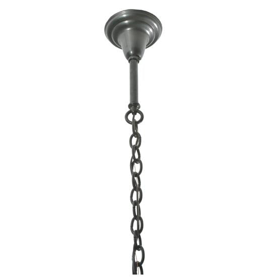 Meyda Lighting Fulton 24" 8-Light Craftsman Brown Prime Lantern Pendant Light With Amber Mica Shade Glass