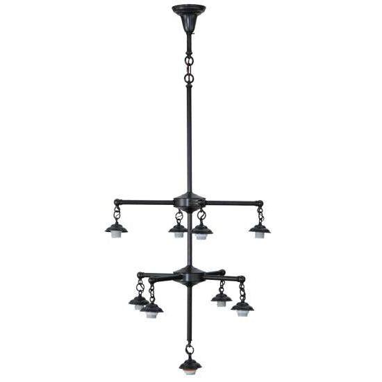 Meyda Lighting Fulton 28" 9-Light Craftsman Brown Chandelier Base