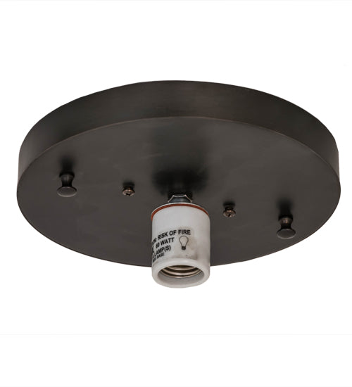 Meyda Lighting Fulton 6" Craftsman Brown Spider Web Flush Mount Light With Beige Iridescent Shade Glass