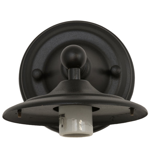 Meyda Lighting Fulton 6" Textured Black Prime Solid Mount Wall Sconce With Beige Iridescent Shade Glass