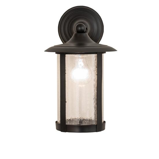 Meyda Lighting Fulton 8" Brown Wall Sconce With Clear Seeded Shade Glass