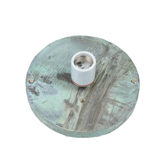 Meyda Lighting Fulton 8" Verdigris Flush Mount Light With Clear Seeded Shade Glass