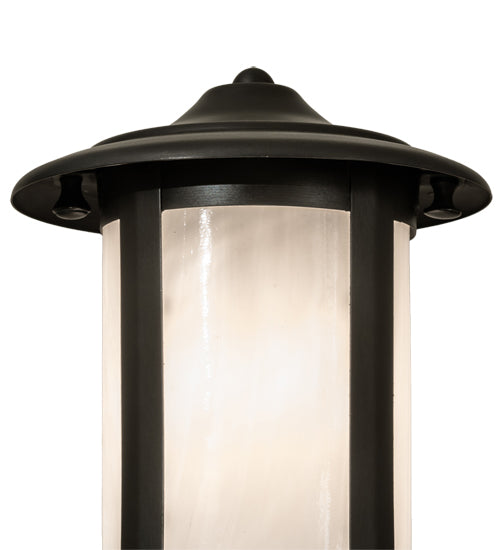 Meyda Lighting Fulton Prime 21" Craftsman Brown Outdoor Landscape Fixture With White Shade Glass