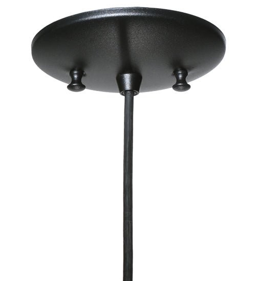 Meyda Lighting Galatia 8" Textured Black Pendant Light With Gray Seeded Mercury Shade Glass