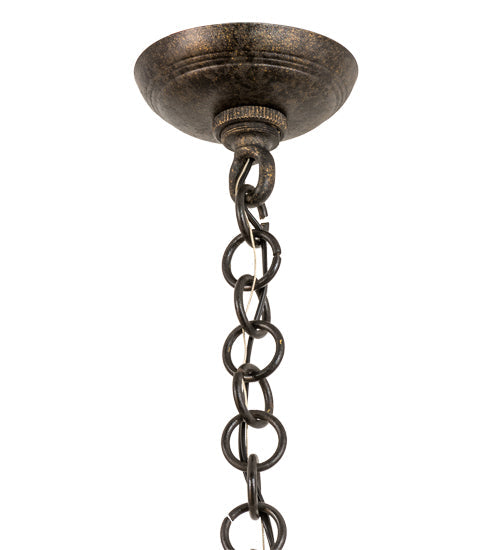 Meyda Lighting Gascony 15" 6-Light Golden Bronze Pendant Light With Clear Seeded Shade Glass