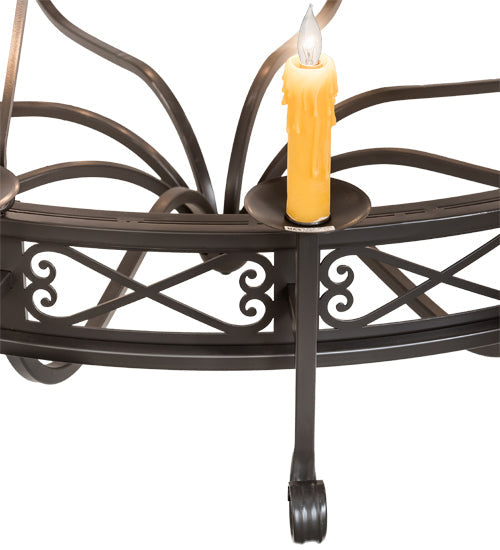 Meyda Lighting Gina 72" 24-Light Timeless Bronze Chandelier With Amber Faux Candlelight