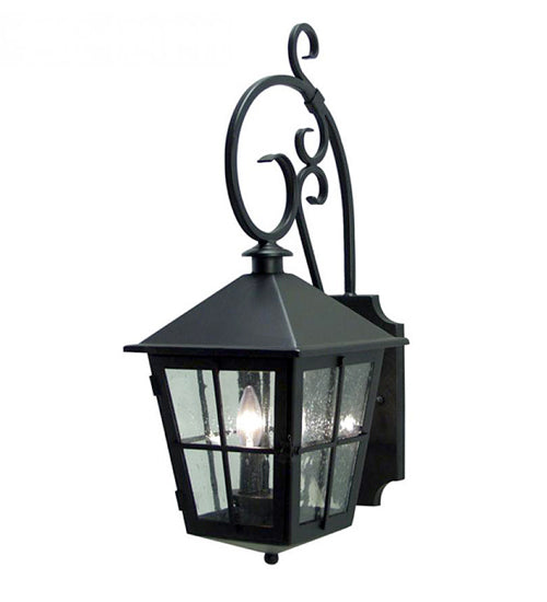 Meyda Lighting Gore 10" 2-Light Blackwash Wall Sconce With Clear Seeded Shade Glass