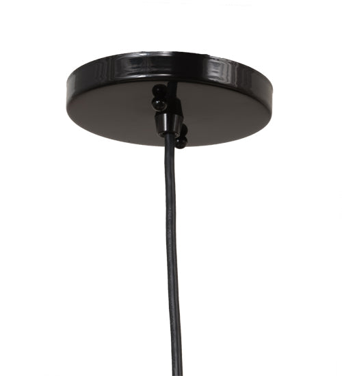 Meyda Lighting Gravity 13" Jet Black Pendant Light With Pink Shade