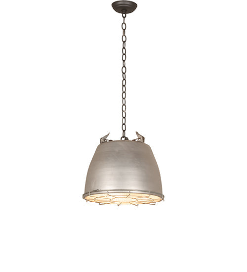 Meyda Lighting Gravity 18" 3-Light Textured Black Pendant Light With Gray Metal Cage Shade