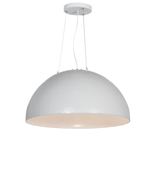 Meyda Lighting Gravity 36" Matte White & Nickel Pendant Light With Pewter White Shade