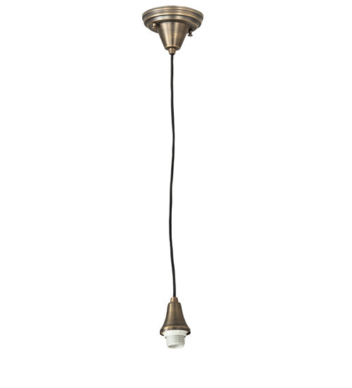 Meyda Lighting Handkerchief 10" Antique Brass D'Oro Pendant Light With Beige Shade Glass